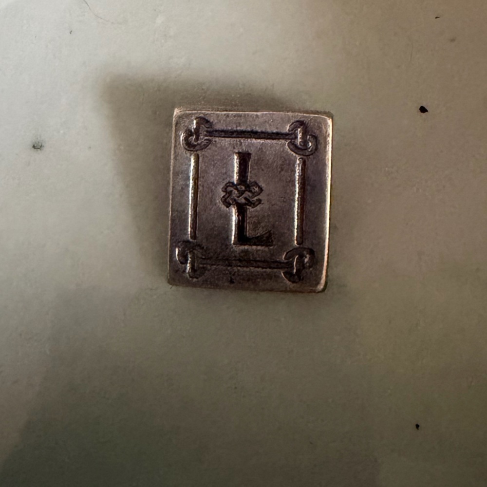 Silver square Celtic knot “L” letter pendant